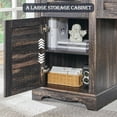 thumbnail image 5 of OKD 60" Farmhouse L Shaped Executive Desk with Storage Drawers, Wood Home Office Desk with File Cabinet & Charging Station, Dark Rustic Oak, 5 of 8