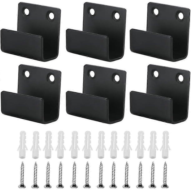 SZTXJ 6 Pieces Heavy Duty Stainless Steel Tile Hooks Wall Hooks Metal Device Holder U-Shaped Corner Bracket for Bathroom and Kitchen Garage (Black)