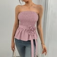thumbnail image 6 of YAYUBA Business Casual Shirts for Women's Strapless Tank Top Summer Casual Sleeveless Blouse Beach Vacation Pure Color Basic T Shirt Workout Tops Basic Going Out Clothes 2026, 6 of 9