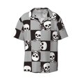 thumbnail image 5 of PAYOHTO Square Skeleton Mens Hawaiian Casual Short-sleeved Shirt Tropical Summer Beach Button Down Shirts, 5 of 7
