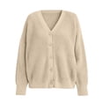 thumbnail image 5 of Meichang Oversized Cardigan Sweaters for Women Open Front Long Sleeve Chunky Cardigan Knit Sweater Fall Winter Soft Button Down Cardigans Khaki L, 5 of 9