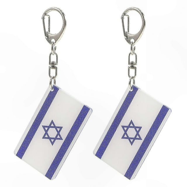 2Pcs Flags Keychain for Car Keys Bag Pendants Patriotic Accessories Souvenirs