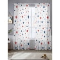 thumbnail image 5 of Sheer Curtains 96 Inches Long, Independence Five-pointed Star Shining Light Filtering Window Curtains for Living Room, White American Flag Day Rod Pocket Voile Sheer Panels, 52"Wx96"L, 2 Panels, 5 of 8