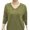 Yellow, variant on Women Top V Neck Three Quarter Sleeve Solid Color Flower Pattern Knitted Elastic Soft Casual Pullover Elastic Cuff Mid-aged Women Mother Blouse