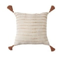 thumbnail image 2 of Ox Bay Emma 20" x 20" White/Brown Striped Cotton Blend Adult Decorative Throw Pillow, 2 of 7