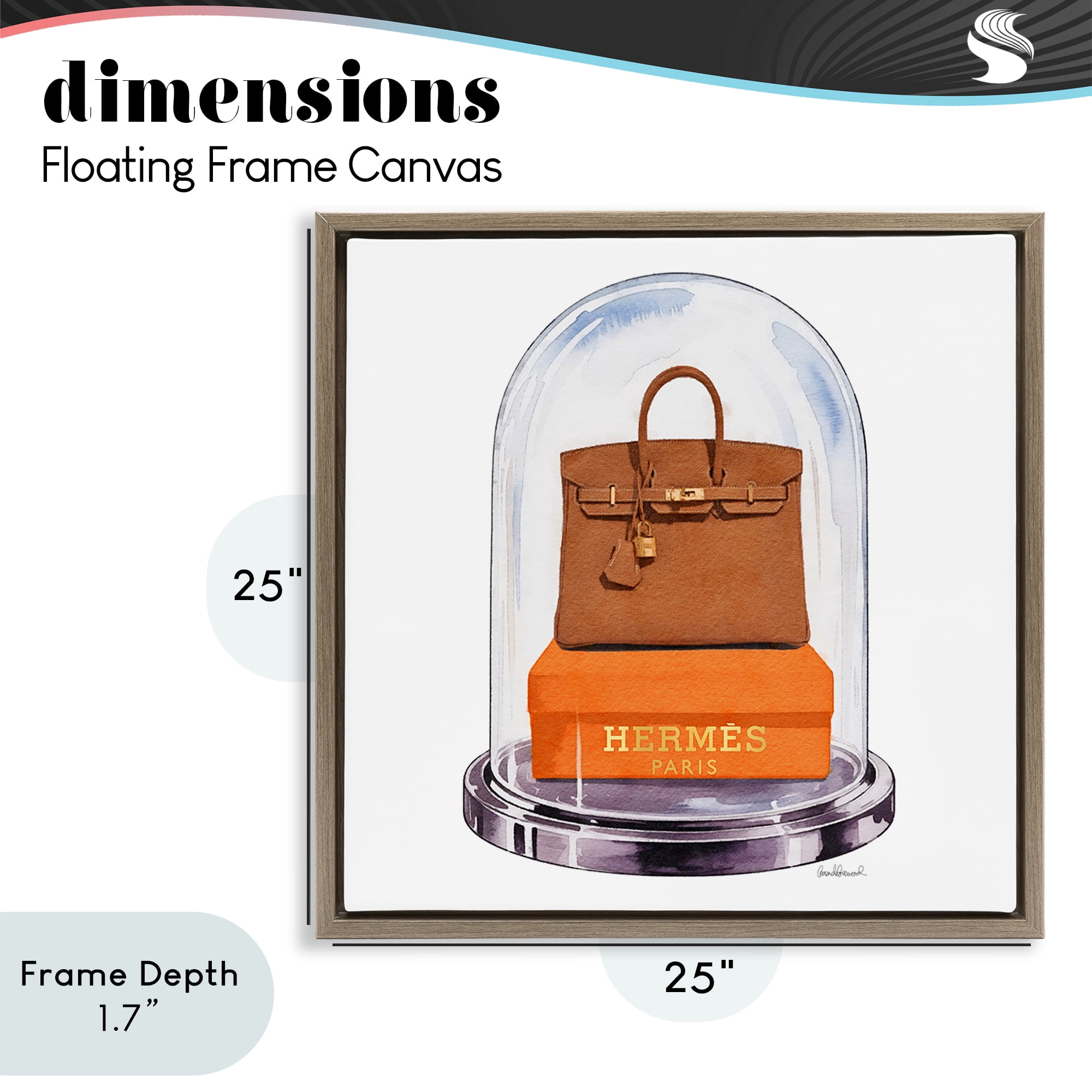 Stupell Industries Luxury Handbag Dome Brown Framed Floater Canvas Wall Art, design by Amanda Greenwood