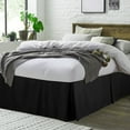 thumbnail image 2 of Unique Bargains Solid Pleated Ruffle Bed Skirt 14" Drop Twin Black, 2 of 8