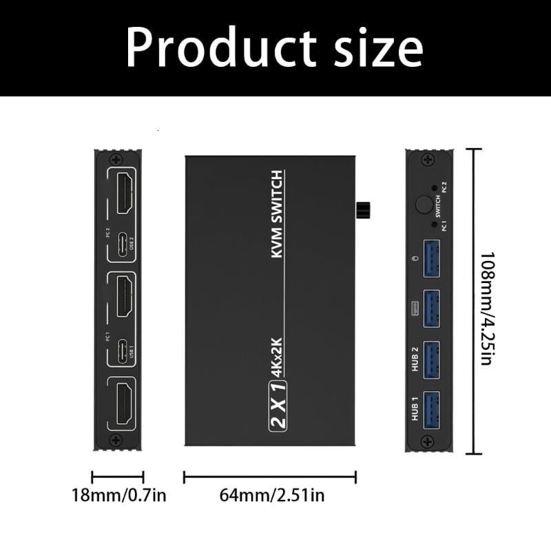 CEORPER Ready To Use KVM Device For Two Screen Productivity arrange