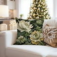 thumbnail image 4 of Ethan Taylor Botanical Throw Pillow Soft Cushion Cover 'William Morris Floral Pattern II Modern Cottage and Cottagecore' Pattern Decorative Square Accent Pillow Case, 18x18 Inches, Green, Yellow, 4 of 5