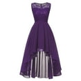 thumbnail image 3 of Robe Romantique Hi-Lo en Dentelle Florale pour Femme, Sans Manches, Formelle, Mariage, Maxi, Plage, Robes pour Femmes 2022, 3 of 6