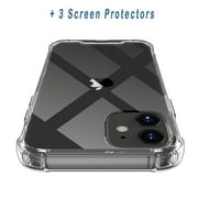 GVS Case for iPhone 12 and iPhone 12 Pro 2020 Clear Cover 4 corner air cushion protections With 3 screen protector
