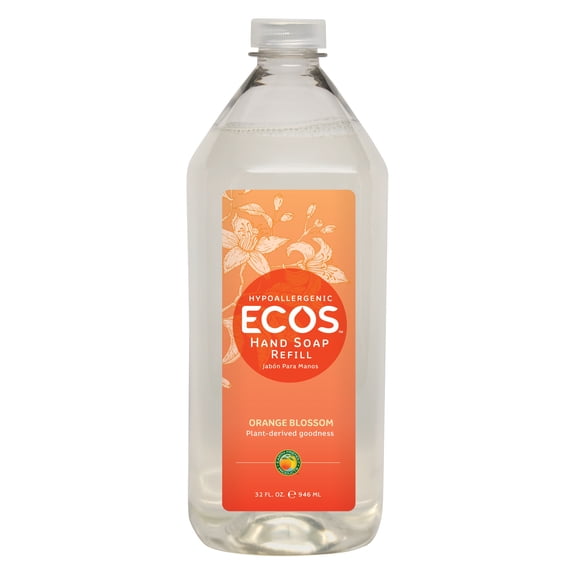 ECOS Hypoallergenic Hand Soap Refill, Orange Blossom, 32 Oz