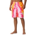 thumbnail image 5 of INSPIRE CHIC Mens Summer Colorful Tie-dyed Pattern Drawstring Elastic Waist Board Shorts 28 Pink Yellow, 5 of 5