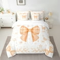 thumbnail image 2 of Homewish Watercolor Bow Twin Bedding Sets 7-Piece for Cute Girls, Orange Star Butterfly Bedding Comforter Set, Princess Bowtie Sheet Sets, Breathable Home Decor, 2 of 8