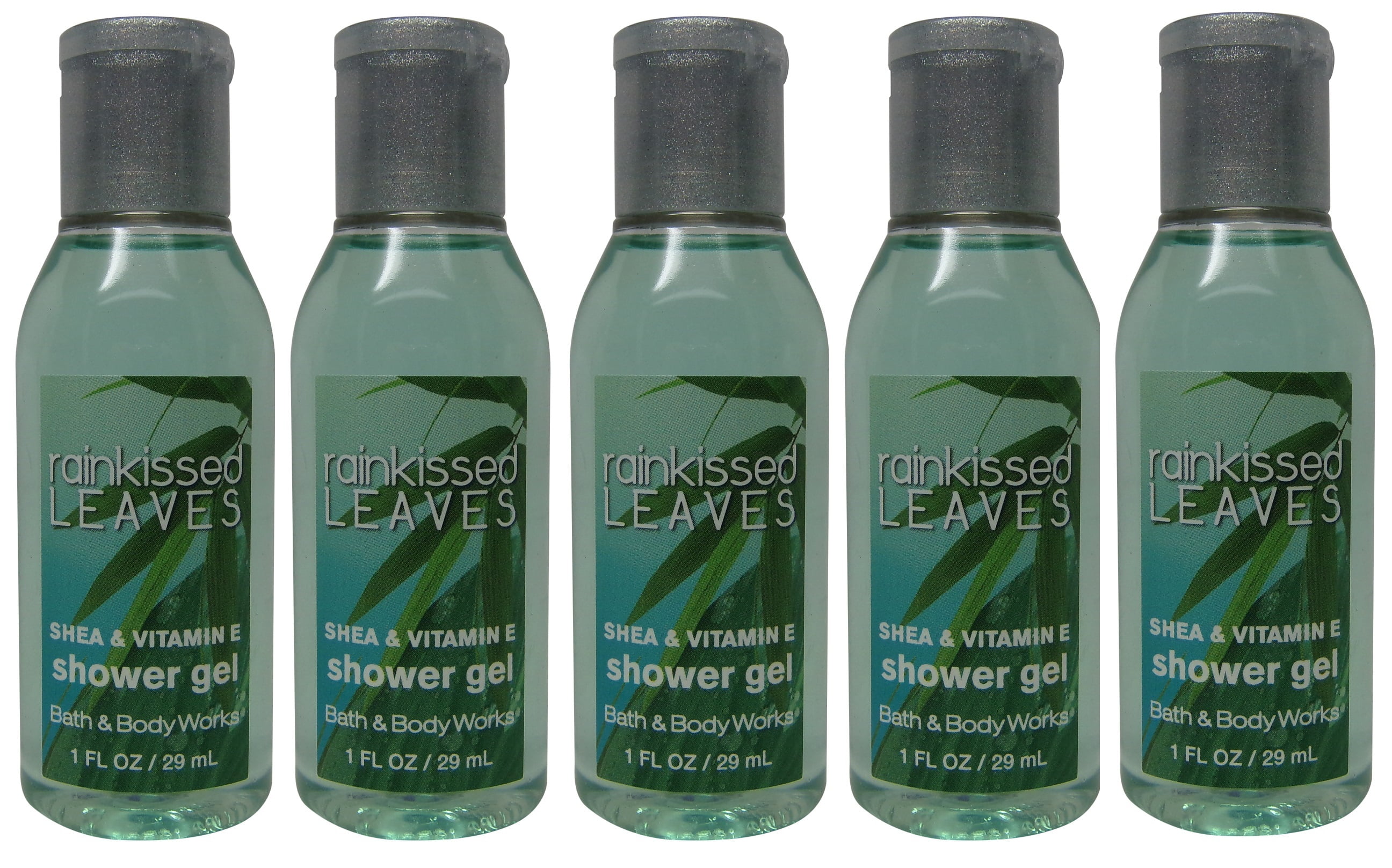 Bath and Body Works Rainkissed Leaves Shower Gel lot of 5 bottles. Total of 5oz