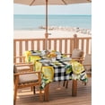 thumbnail image 2 of Outdoor Tablecloth with Umbrella Hole for Patio/Picnic/Party/Camping, Yellow Lemons Waterproof Table Cloth Rectangle Table Cover Washable, Summer Fruits Leaves Botanical Buffalo Plaid (60"x 102"), 2 of 8