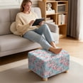thumbnail image 3 of Xoenoiee Cherry Blossom Marble Print Ottoman Cover Soft Square Ottoman Covers Slipcover Thick Storage Ottoman Cover Stretch Foot Stool Cover with Elastic Bottom, L, 3 of 7