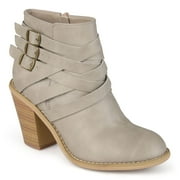 Journee Collection Strap Women's Ankle Boots Color: Stone Size: 6.5