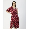 thumbnail image 2 of Moomaya V Neck Short Sleeve Printed Rayon Dress - Women's Trendy Summer Dress, 2 of 9