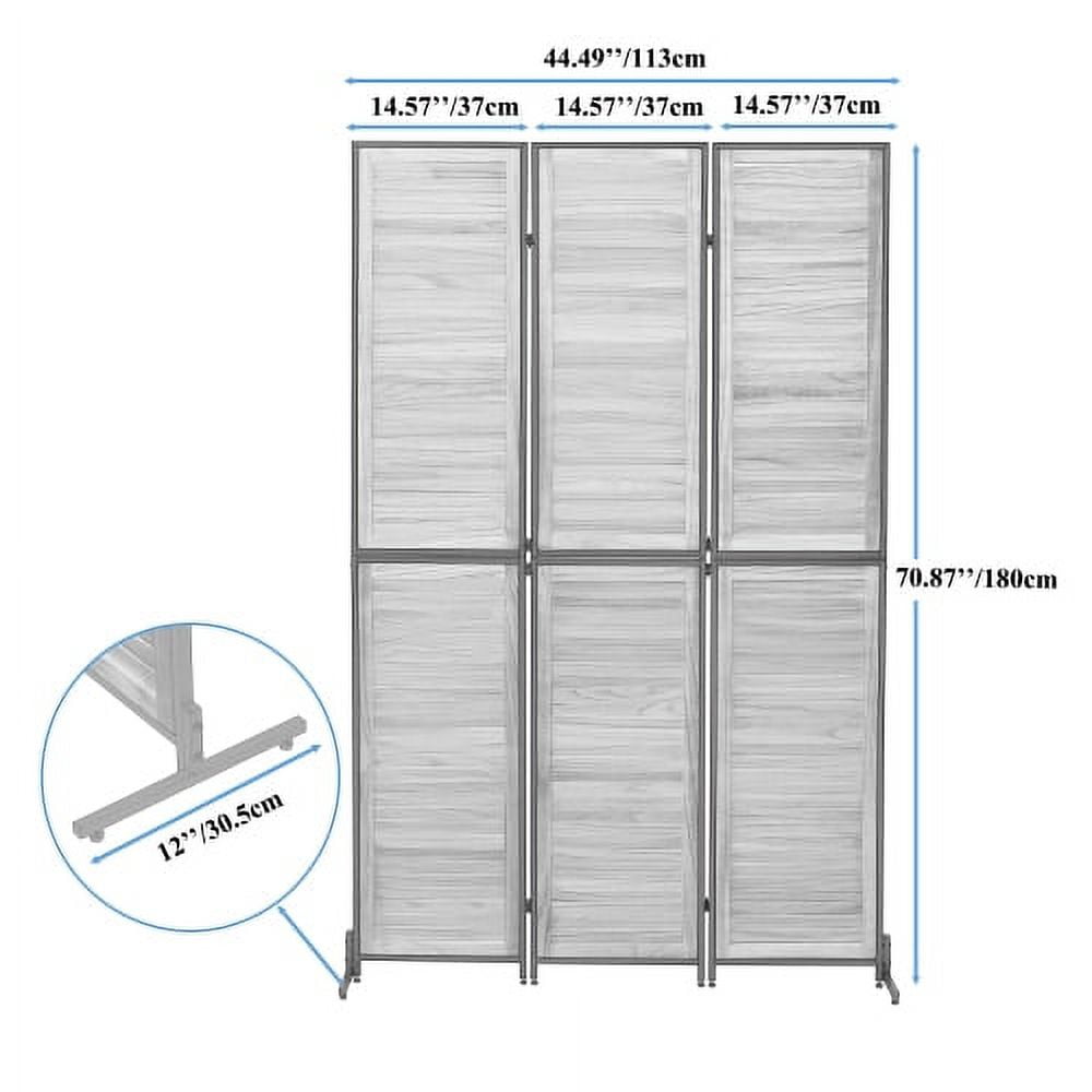 Juiluna 3 Panel Room Divider Privacy Screen Privacy Wall Divider Folding Wood Screen for Home Office Bedroom Restaurant 14.57" x 70.87" Each Panel