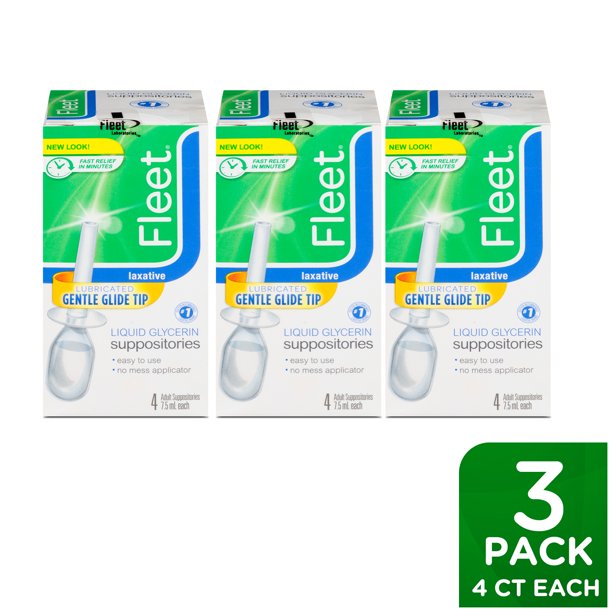 Fleet Liquid Glycerin Suppositories for Constipation, 7.5 mL, 4 Bottles