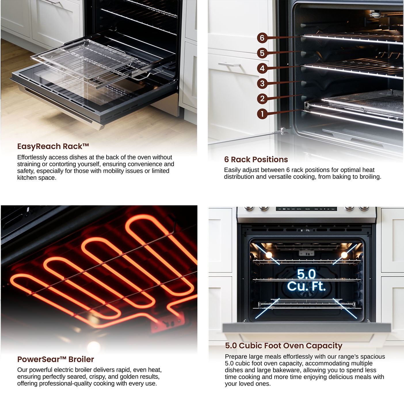 Rangaire RRE303TS 30" Electric Range Oven with Timer - Stainless Steel, Infrared Stove Burners, True Convection, Easy Reach Racks