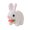 White, variant on mdesiwst Electric Plush Bunny Toy with Carrot Interactive Walking Rabbit Plushie Handmade Toddlers Educational Jumping Simulation Stuffed Animal Toy