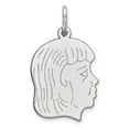 thumbnail image 1 of Beautiful Sterl Silver Rh-plt Engraveable Girl Polished Front/Satin Back Disc Charm, 1 of 2