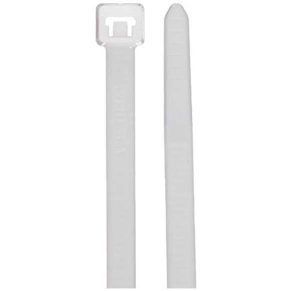 Hellermann Tyton T50R9C2 Standard Cable Tie, 8" Long, 50lb Tensile Strength, PA66, Natural (Pack of 100)