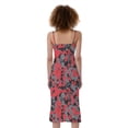 thumbnail image 2 of Red And Grey Digital Camo Pattern Print Slim Fit Midi Cami Dress, Camo Camouflage Fashion Summer Maxi Sexy Casual Dress For Women, 2 of 4