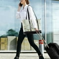 thumbnail image 5 of FORMRS Canvas Laptop Tote Bag for Women with 15.6" Computer Compartments Shoulder Handbag, Gray Marble Pattern, 5 of 7