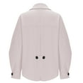 thumbnail image 5 of jtjvou Woolen Coat for Women Shacket Jacket Fashion Solid Color Button Down Shirt 2025 Casual Fall Coats Tops Outwear White XXXL, 5 of 6