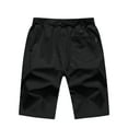 thumbnail image 2 of Tyhengta Mens Shorts Casual Comfortable Workout Shorts Drawstring Zipper Pockets Elastic Waist Black 44, 2 of 8