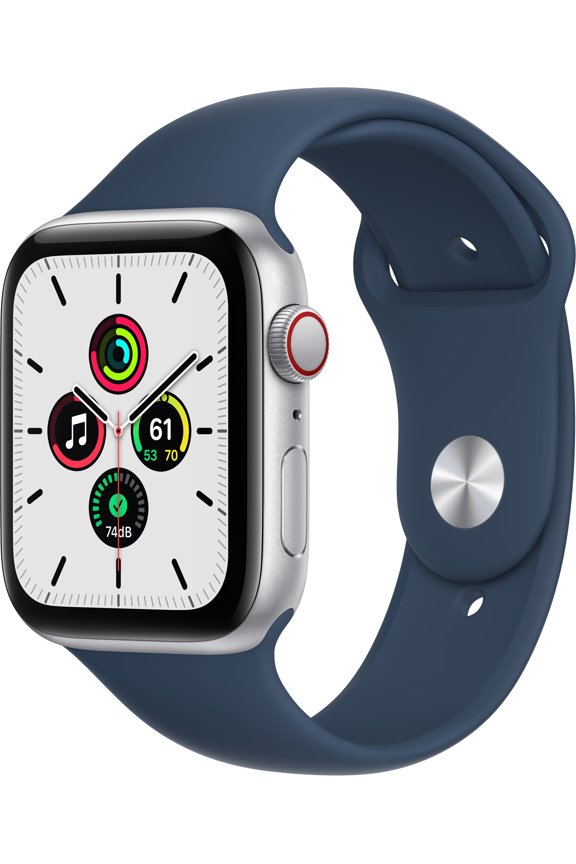 Restored Apple Watch SE Cell 44mm Silver Aluminum - Abyss Blue Sport Band MKRJ3LL/A (Refurbished)