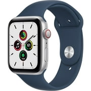 Restored Apple Watch SE Cell 44mm Silver Aluminum - Abyss Blue Sport Band MKRJ3LL/A (Refurbished)