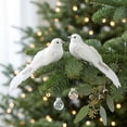 thumbnail image 4 of PONPRNGY 2Pcs Glitter Birds White Artificial Foam Feather Birds Clip on Christmas Tree Ornaments Wedding Home Wreath Decoration, 4 of 6
