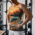 thumbnail image 5 of Yiaed Serene Ocean Sunset Print Mens Compression Shirt Slimming Body Shaper Vest Workout Tank Tops Abs Abdomen Undershirts-Large, 5 of 7