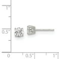 thumbnail image 2 of White Sterling Silver Earring Stud Women'S Cubic Zirconia CZ Clear 5 mm, 2 of 2