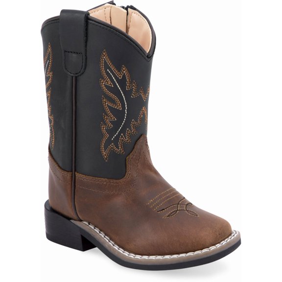 Old West Navy Leather Sq Toe Toddler - Boot Kids Boys - Bsi1990