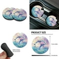 thumbnail image 7 of FORUDESIGNS Dolphins Rainbow Pattern 10 Pack Car Seat Cover Sets Comfortable Car Seat Protector Steering Wheel Cover Vehicle Car Trash Can Air Vent Pouch Coaster Keychain Automobile Interior Sets, 7 of 7