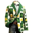 thumbnail image 4 of IWRICH Men's St. Patrick’s Day Corduroy Printed Jacket Shamrock Holiday Party Coat Casual Plus Size Blazer 04-Green XL, 4 of 4