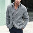 thumbnail image 2 of Men's Knitted Cardigan Sweater Coat Lapel Pocket Stylish Business Casual Warm Comfortable Soft Lightweight Fashion Outerwear, 2 of 2