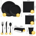 thumbnail image 2 of Party Solids 222 Pcs Black Dinnerware Set with Plates, Cups, Napkins, Cutlery & Tablecloth, 2 of 5