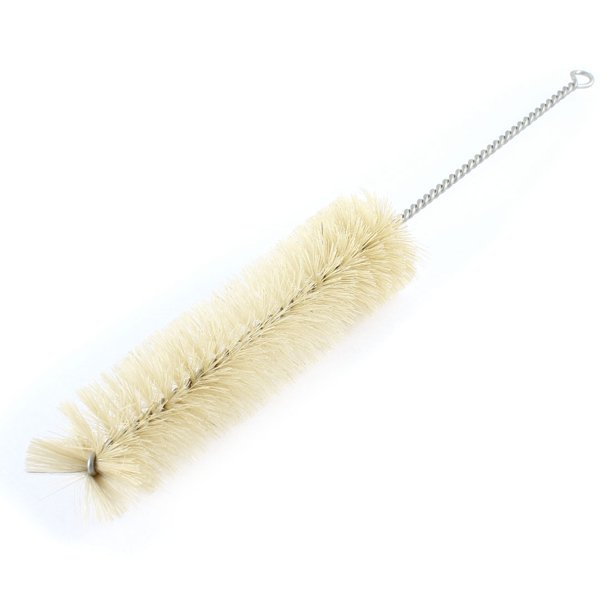 Twisted Handle Beige Bristles Laboratory Test Tube Cleaning Brush 34cm Long