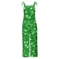 thumbnail image 6 of lcziwo Womens Cotton Linen Jumpsuits Loose Fit Sleeveless Straps Wide Leg Holiday Rompers 2025 St. Patrick's Day Shamrock Print Overalls Vacation Outfits Green XL, 6 of 6