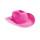 thumbnail image 4 of Sombrero de Vaquero Sombrero de Sombrero de Mezclilla Princesa Parpadeante ala Ancha Sombrero Occidental Nupcial Sombrero de Vaquero Occidenta Rosa, 4 of 6