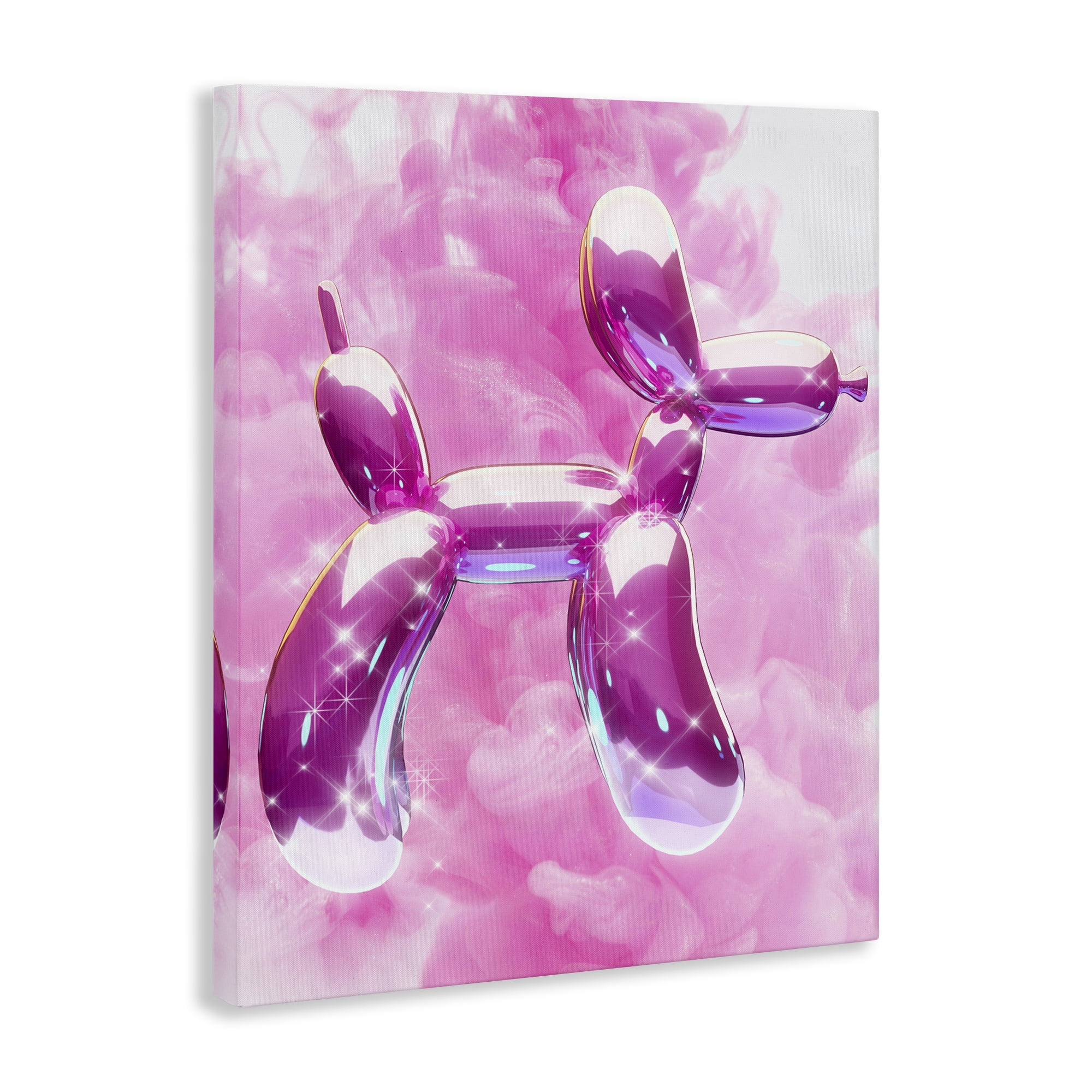 Stupell Industries Glitzy Balloon Dog Abstract Painting Wrapped Canvas Art Print Wall Art, 30 x 40
