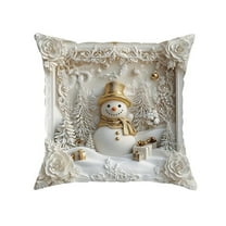 FastXmas Christmas Pillow Cases,White Xmas Throw Pillow Covers Decorations,HD Printing Pillow Case,Reindeer,Pine-Tree or Snowman Pattern Covers,Pillow Cases for Winter,Sofa,Living Room 17.7x17.7"