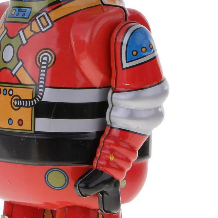 Vintage Wind Up Robot Astronaut w/ Key Clockwork Mechanical