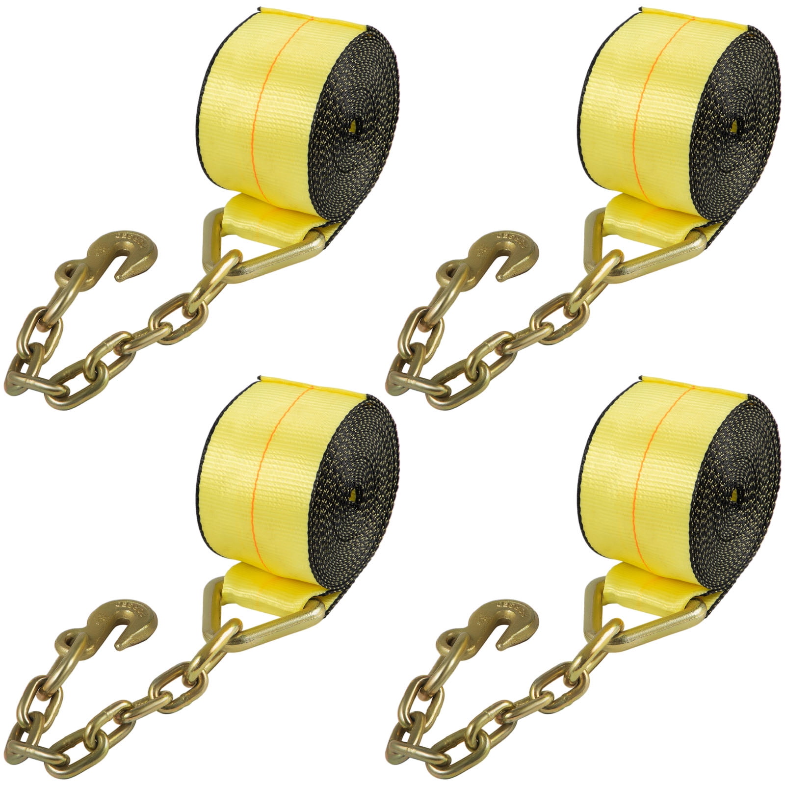 2 Chain End Ratchet Straps Flatbed Tow Truck Trailer Stake Pocket Tie Down 30'